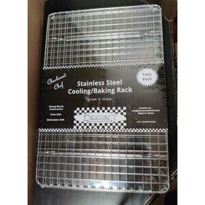 Checkered Chef Cooling Rack - Set Of 2 Stainless Steel, Oven 15" X 10"